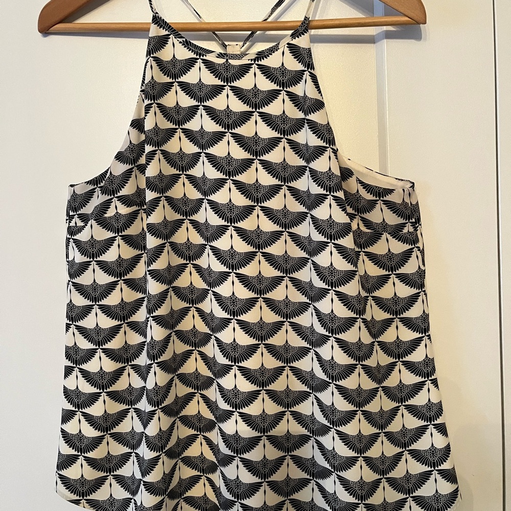RW&CO. Black and Cream Patterned Tank Top